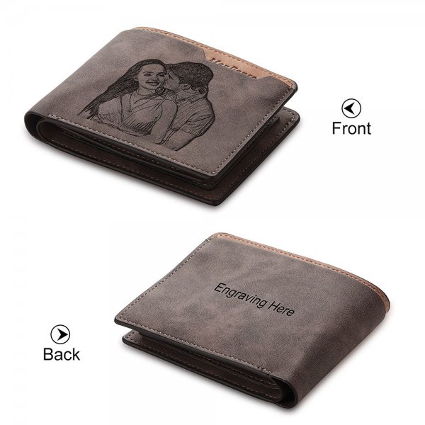 Photo Engraving Wallet Father's Day Boyfriend Holiday Gift