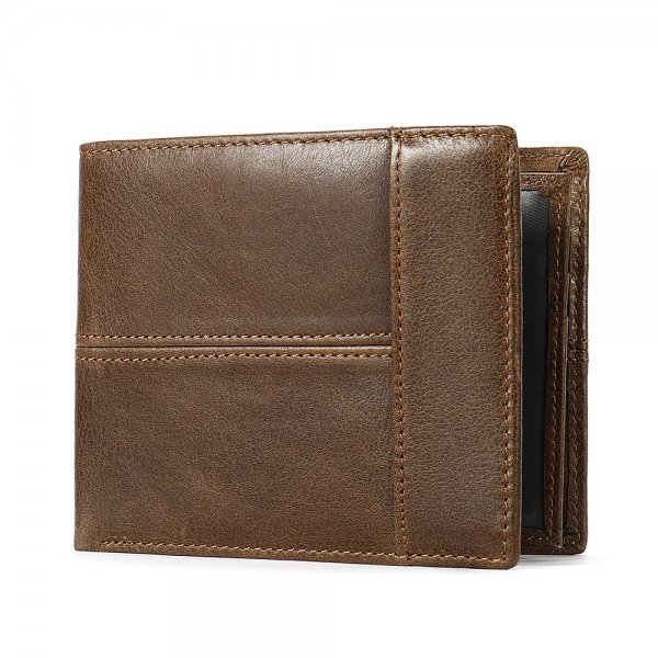 Anti-theft leather men's wallet