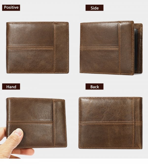 men's wallet genuine leather purse credit catrd holder short wallet