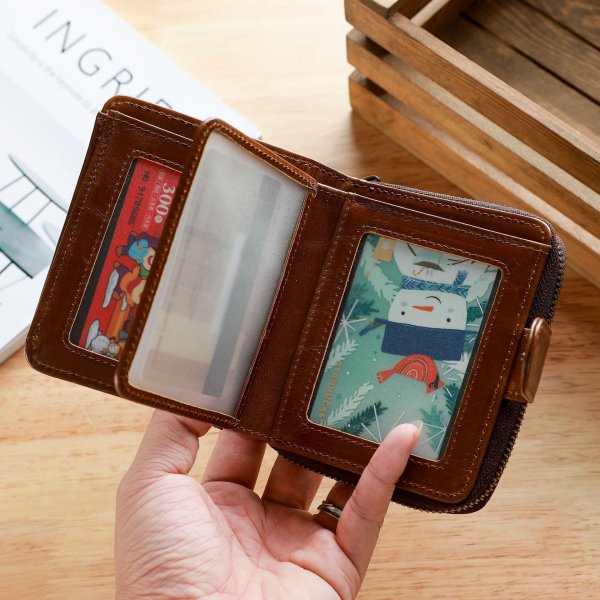 Leather Men's First Layer Short Wallet Multiple Card Slots