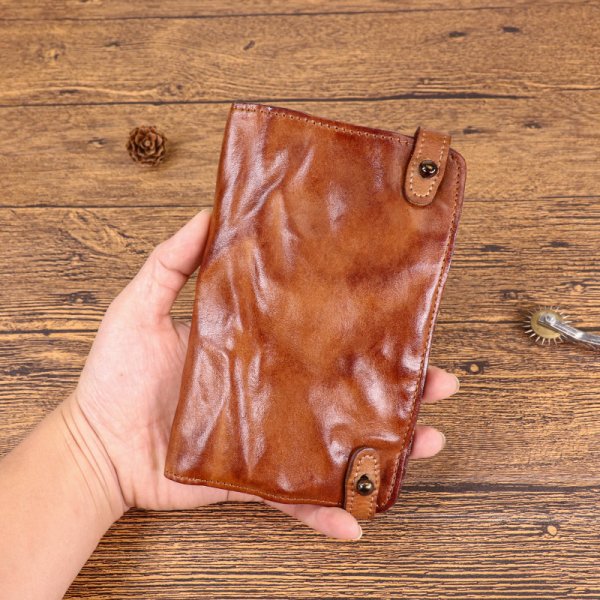 New Top Layer Cow Leather Hand-painted Old Long Wallet Man